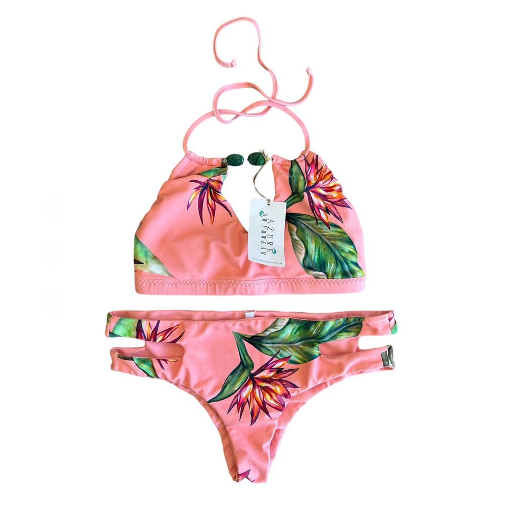 AZURE SWIMWEAR Maldives Top - Birds of Paradise Size XL / Islet Bottom Size L